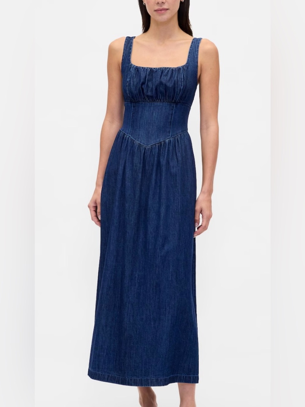 GAP Dark Blue Denim Maxi Dress